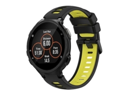 Bracelete Para Garmin Forerunner 735 / 735xt Pulseira De Relógio De Silicone Bicolor Preto Amarelo Lalamoli