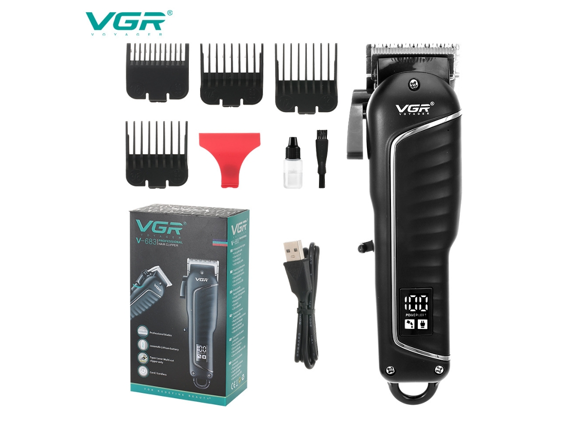 Máquina De Cortar Cabelo Elétrica Com Visor Digital Lcd, Recarregável.