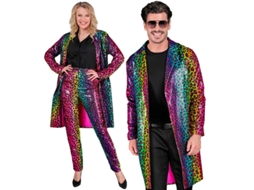Fantasia ou Casaco Fashion Party estampa animal multicolorida para adulto