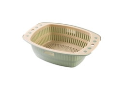 Cesta de Lavagem de Legumes e Frutas de Duas Camadas para Cozinha 2 em 1 Od Green | S/MARCA