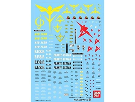 Bandai Spirits Gundam 23 MG - Conjunto de 6 adesivos multiuso contra-ataque do Char