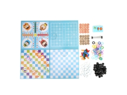 Primerox brinquedo Infantil Xadrez 5 em 1 Madeira Xadrez Voador Cinco em Linha Brincadeira Educativa para Crianças