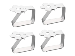 Prensas Para Manteles De Acero Inoxidable 4 Piezas Con Diseño Floral Resistente Al Viento Para Fiestas Exteriores Y Picnics