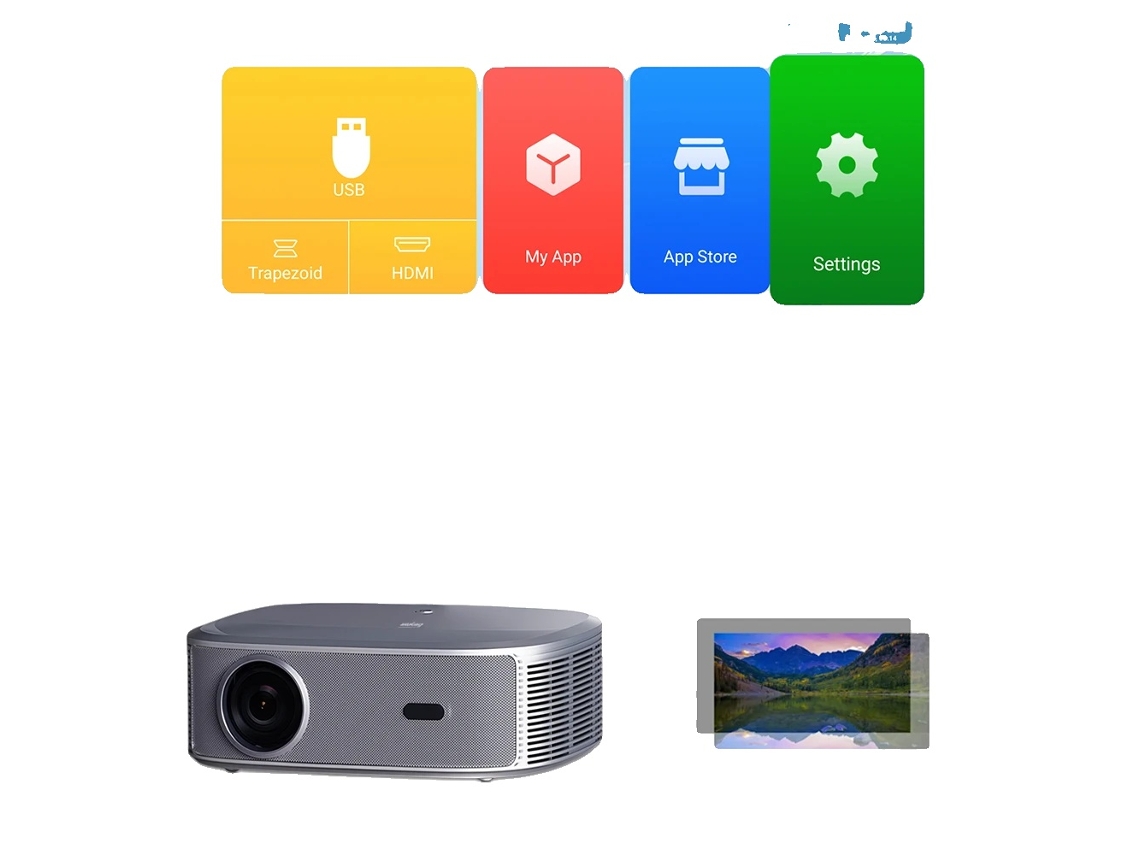 Projetor, Full Hd 1080p, 3600 Lumens Ansi, Adicionar Tela De 100polegadas