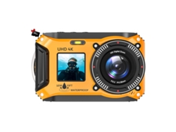 Câmera À Prova D'água 4k 64mp 33ft Tela Dupla Zoom de 16x 32gb CHRONUS (amarela)