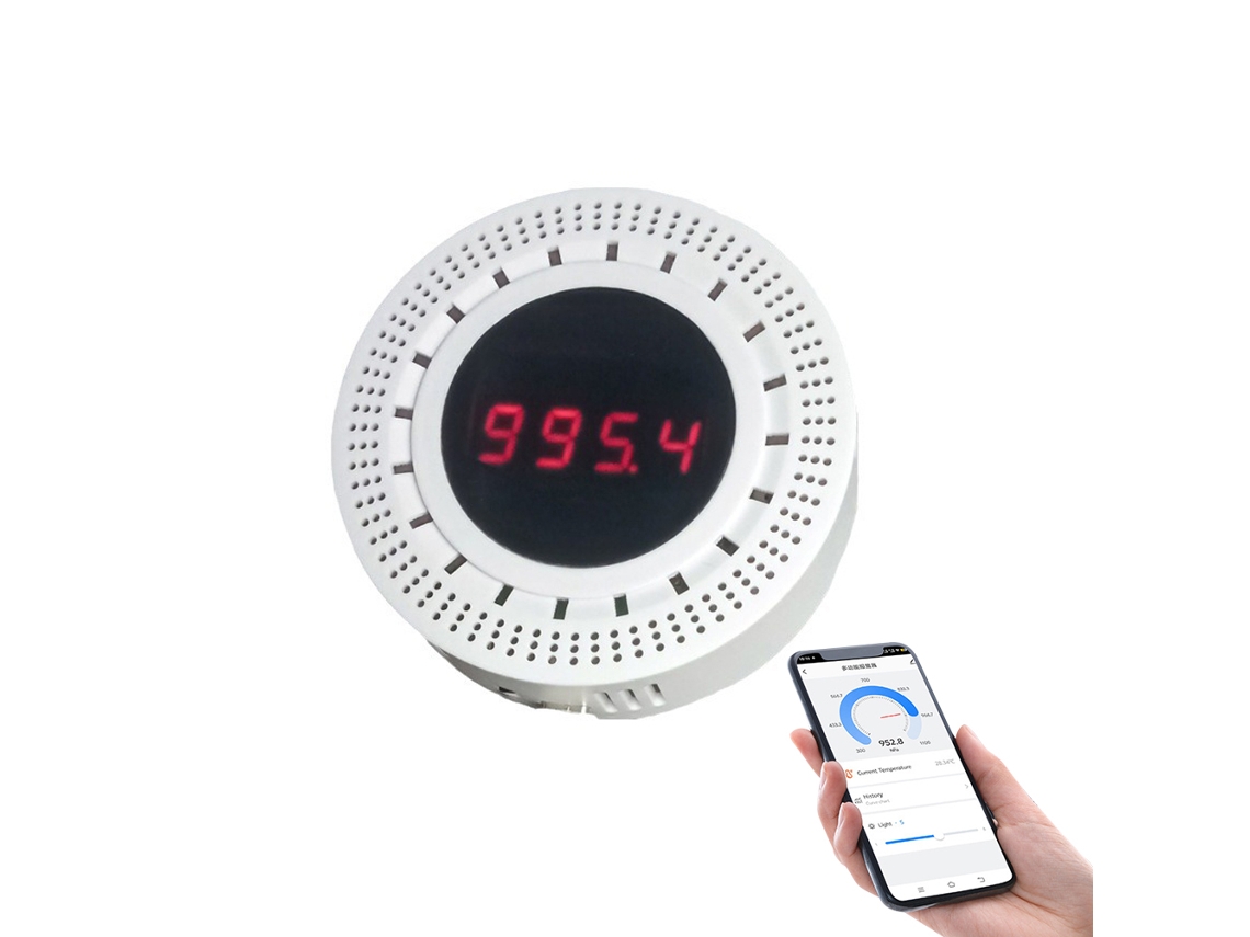 Sensor Inteligente Tuya Wifi Pressão Atmosférica com Detecção de Temperatura e Umidade