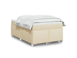 Vidaxl Cama Com Molas/colchão 120x200 Cm Tecido Cor Creme