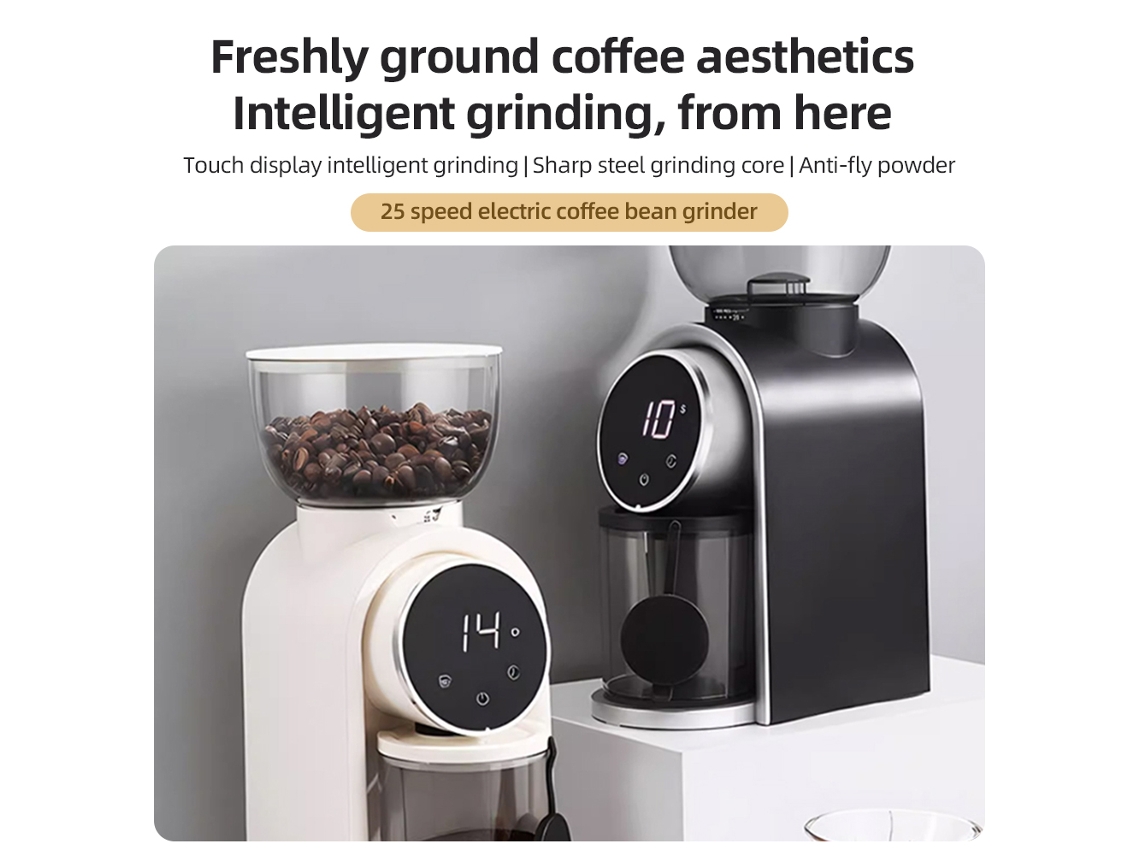 Moedor Elétrico De Café De Burr Cônico Com Tela Touch