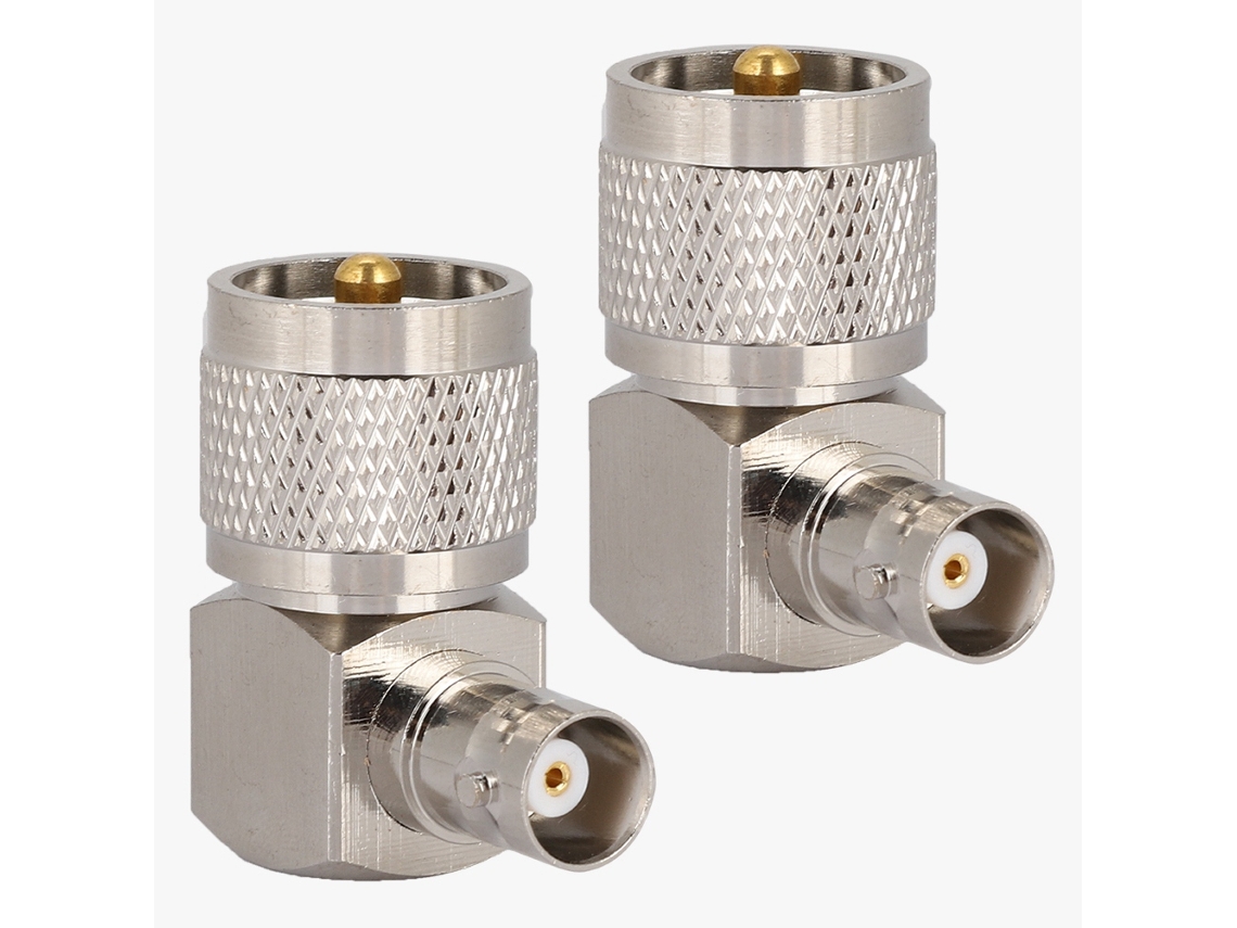 Aetheria 2 Pcs Adaptador de Cotovelo Ângulo Reto Bnc Fêmea para M Macho Conector