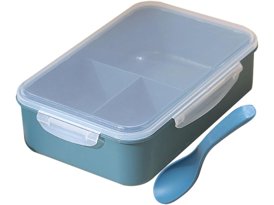 Marmita Bento Box Lifkome Com 4 Compartimentos, Tampa Hermética E Material Pp, Própria Para Micro Ondas E Fácil De