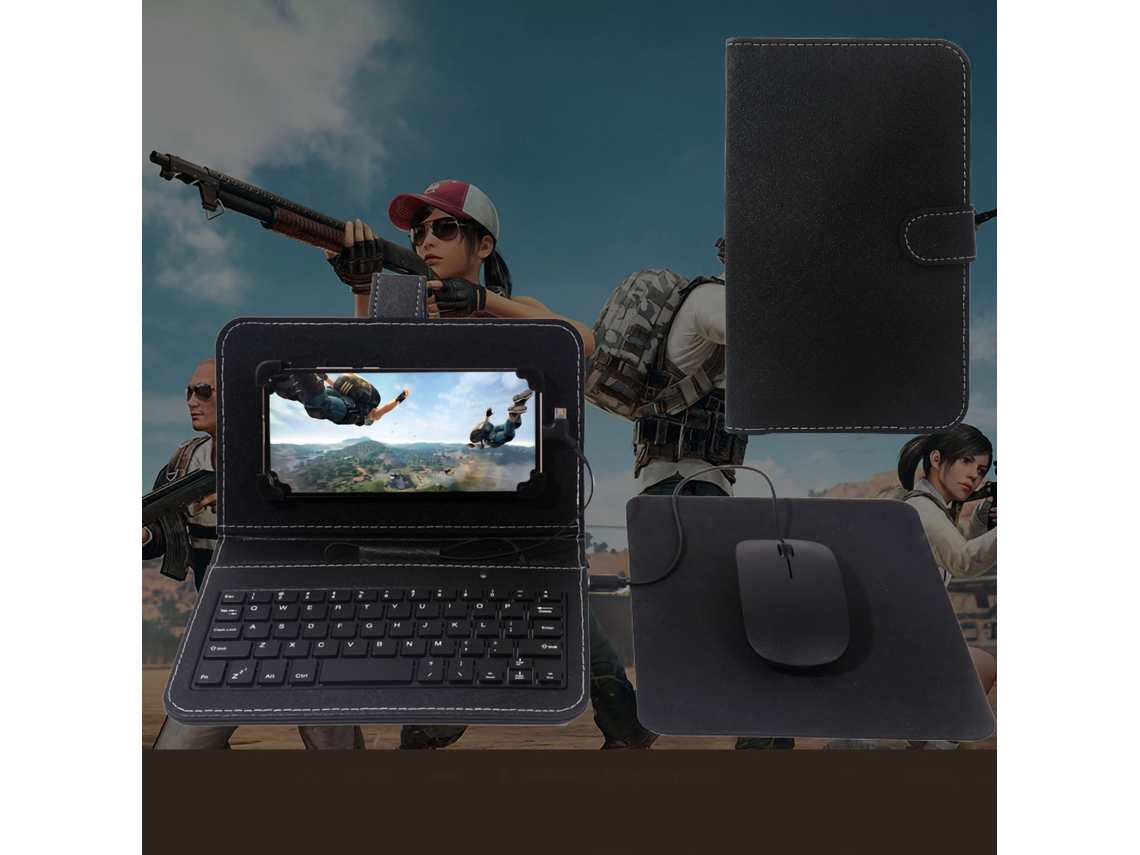 2026zentro-capa Protetora De Teclado Para Celular E Tablet Com Padrão Cartunizado Em Pvc Preto