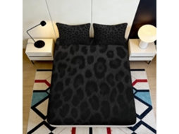 Conjunto de Cama Estampa Leopardo Impresso Microfibra com Fronha 200x25cm S/MARCA