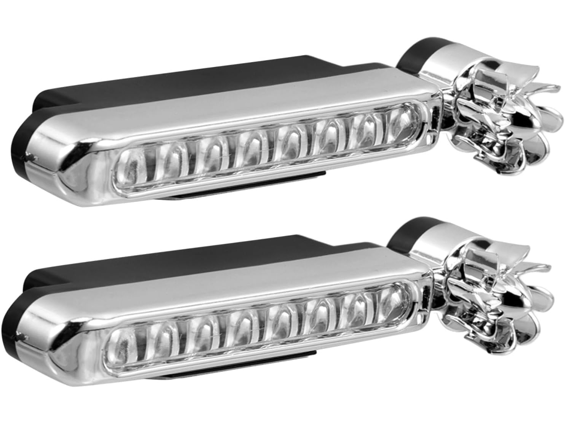 Luzes Diurnas Movidas A Energia Eólica, 8 Leds, Pacote Com 2 Unidades, Brancas