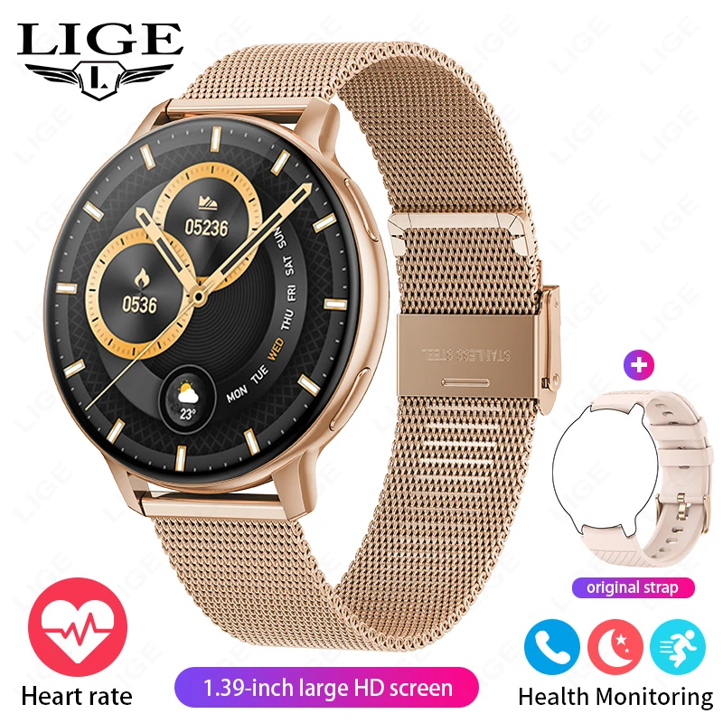 Smartwatch À Prova D'água para Ios e Android MDUG (preto e Amarelo)