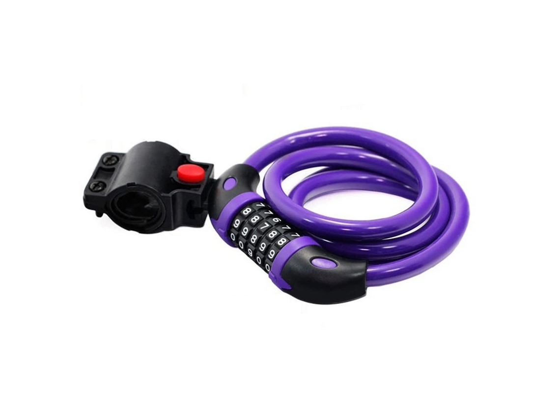 Cadeado De Bicicleta , Cadeado Longo De 120 Cm X 12 Mm, Cabo Antifurto Para Bicicletas Aquaforge (roxo)