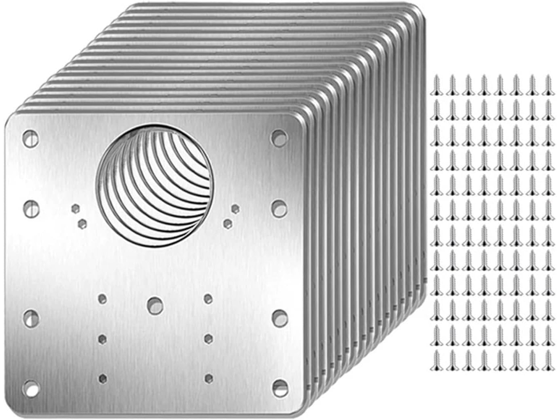 Painel De Reparo Dobradiça, Placa De Reparo Dobradiça Gaveta Em Aço Inoxidável Com Parafusos, Suporte Plano 9x9x0, 1cm