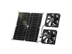 Ventilador Solar De 12 W, À Prova De Intempéries, Com Dois Ventiladores Cc Olysi Shop
