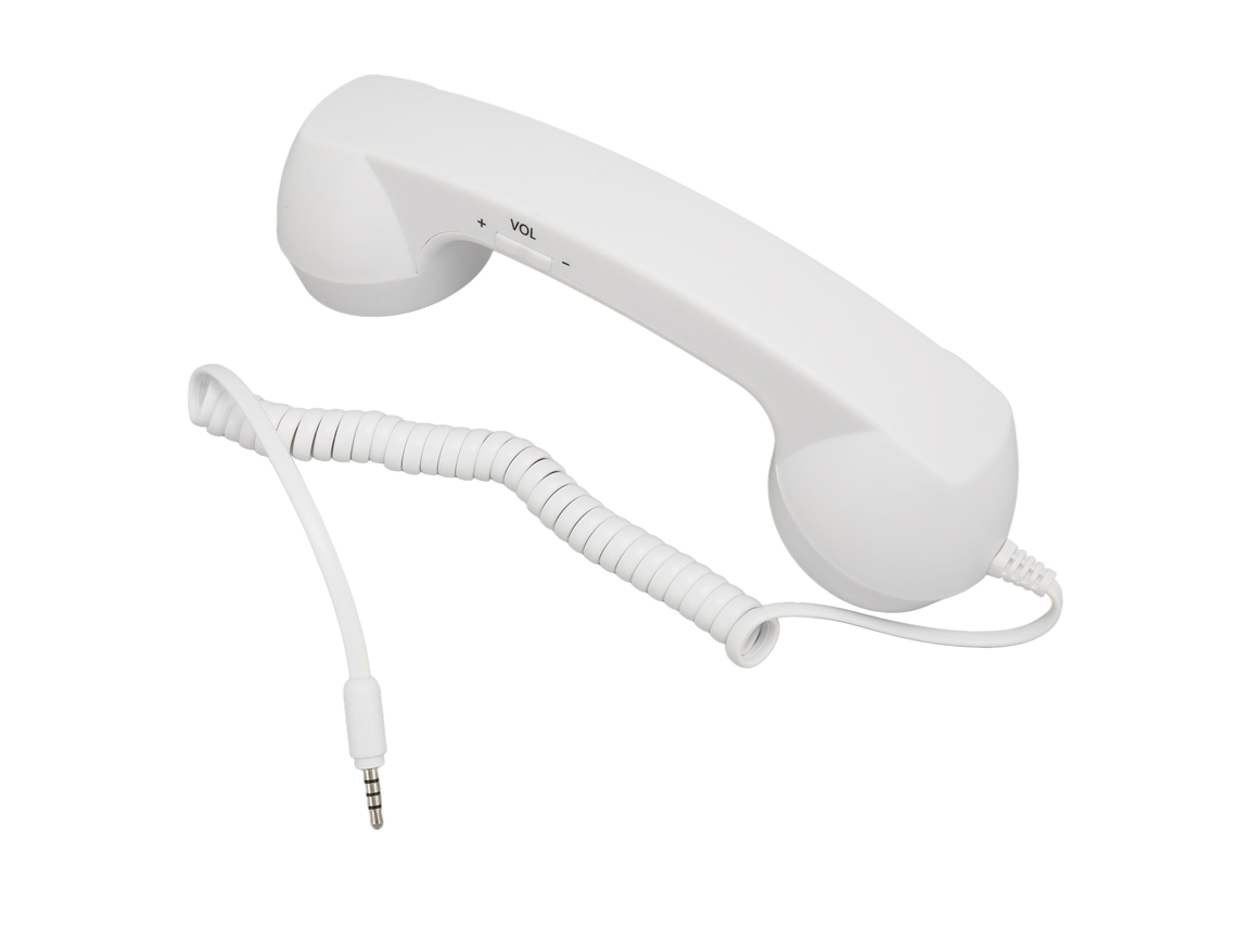 Ouvido fio retro anti radiação para celular e computador plug 3.5mm controle de volume branco Mali