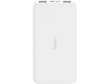 Powerbank XIAOMI Redmi (10000 mAh - 2 USB - USB-C - MicroUSB - Branco)