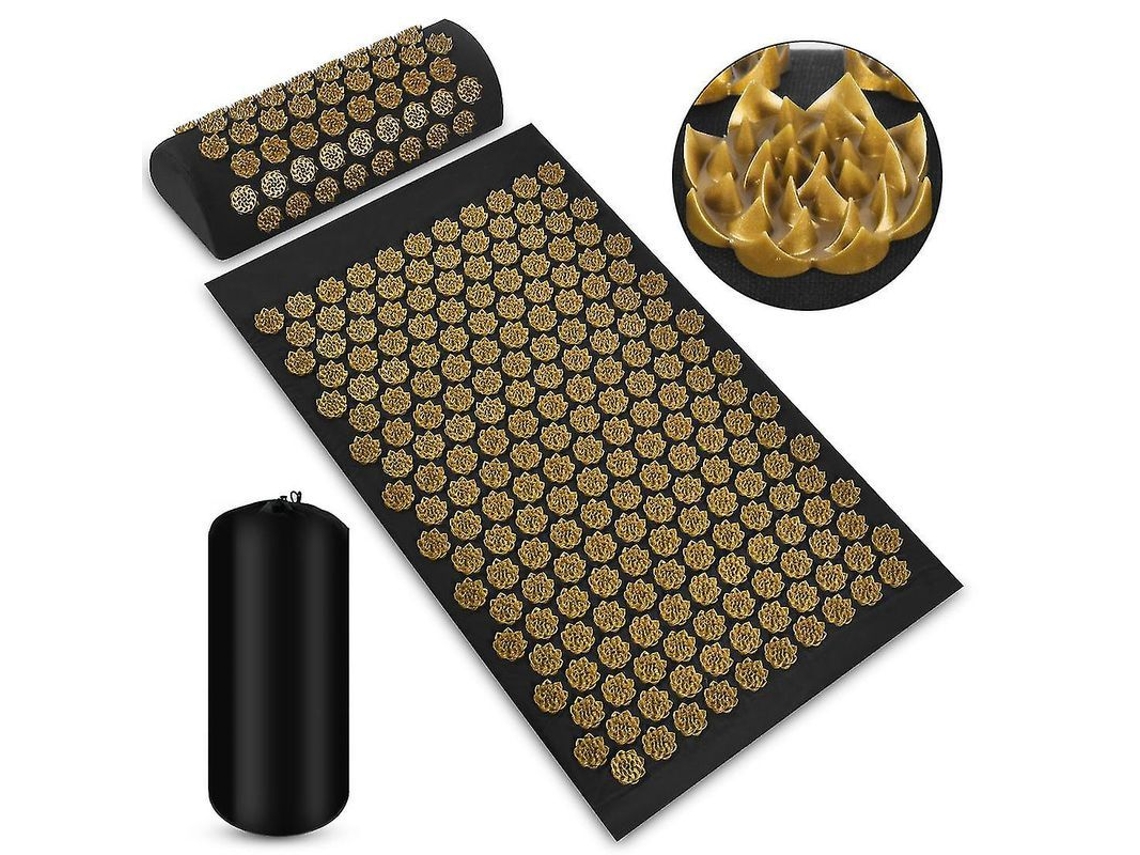 Kit De Colchonete E Travesseiro De Acupressão Para Alivio De Dor Nas Costas, Pescoço E Pés E Relaxamento Muscular