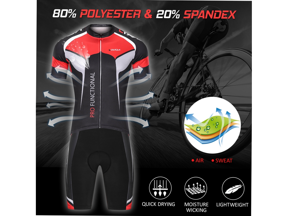 CONJUNTO DE CAMISA E CALCINHA DE CICLISMO MALI, com cinta, respirável, quick dry (S/MARCA)