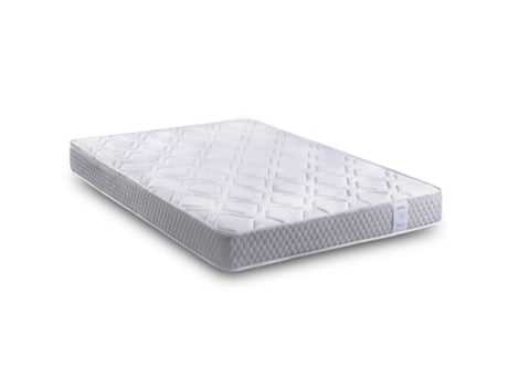 Cama de Solteiro Firmeza Média Alta Reversível Respirável DREAMNITE Tecido Branco (150x190cm)