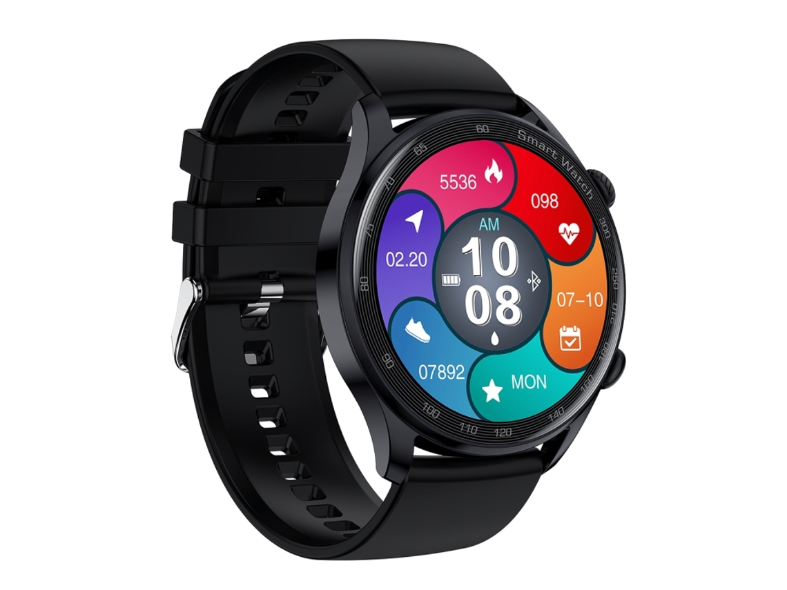Relógio Inteligente Com Tela Sensível Ao Toque Ips De 1,36 Polegadas E Chamadas Bluetooth (pulseira De Silicone Preta)