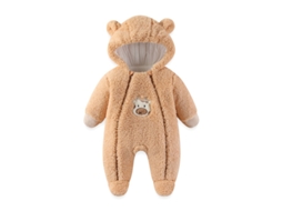Saco De Dormir De Inverno Para Bebê - Cáqui - 80cm - Eifson