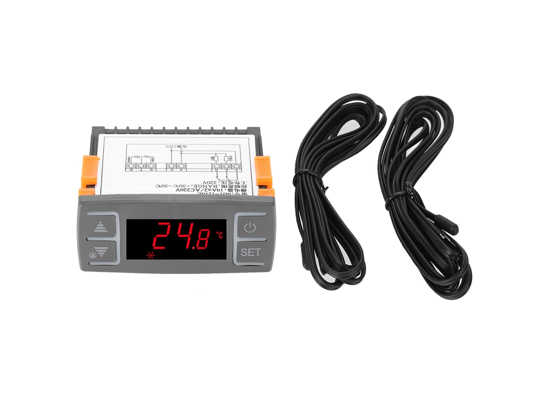 Controlador de Temperatura Digital Mh1210e com Sensor Ntc Thermostato Ac 220v