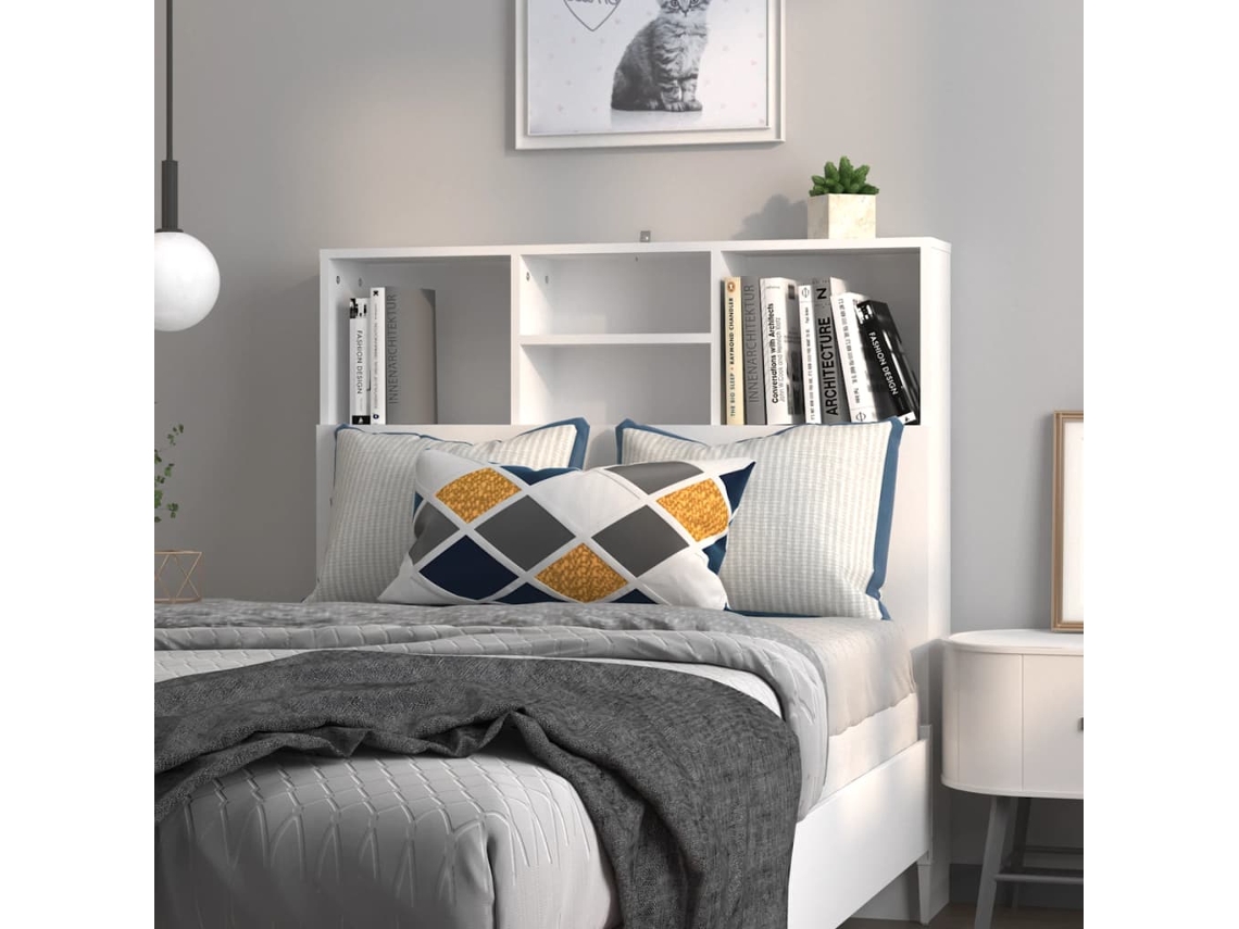 Vidaxl Cabeceira de Cama com Armário 100x19x103,5 Cm Branco
