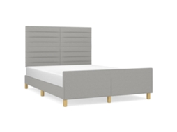 Bed Frame With Headboard, Bed Frames With Headboards Vidaxl Cinzeto Tecido (140 X 190 Cm)