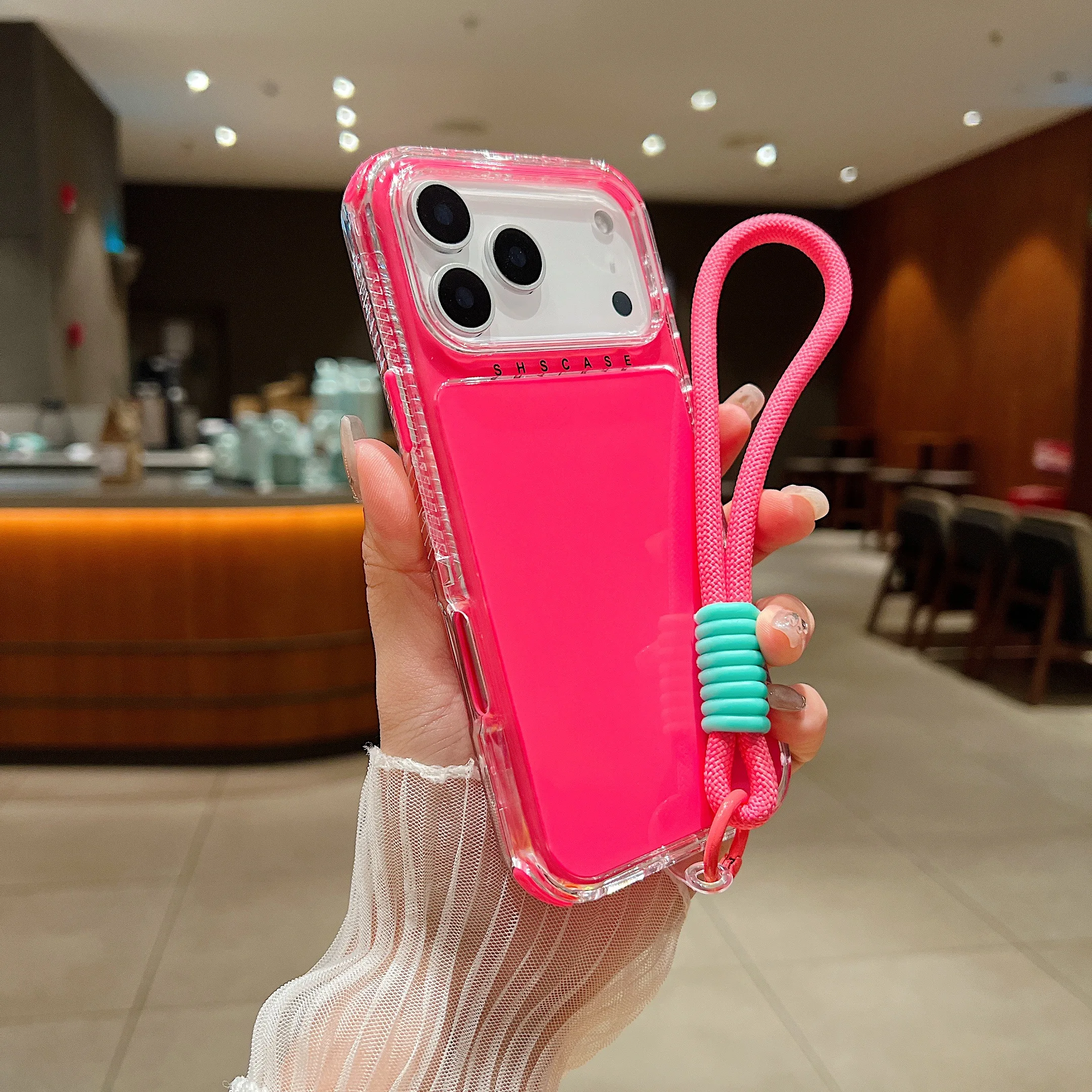 Capa Para Iphone 14 Rosa-avermelhada, Resistente A Impactos E Com Moldura Em Materiais Mistos.