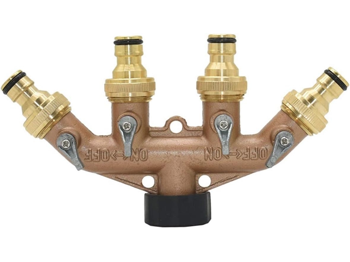 Adaptador de conector para jardim com distribuidor de água de quatro vias S/MARCA