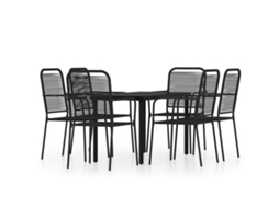 Maison Exclusive - 7 Pcs Conjunto De Jantar Para Jardim Preto