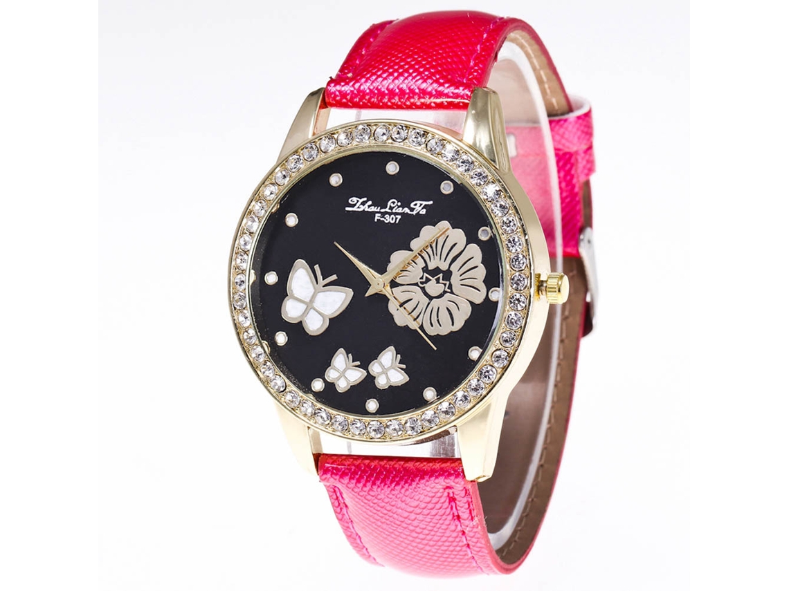 Reloj De Pulsera De Pareja Hombre Mujer Con Strass Cristal Pu (rosa)