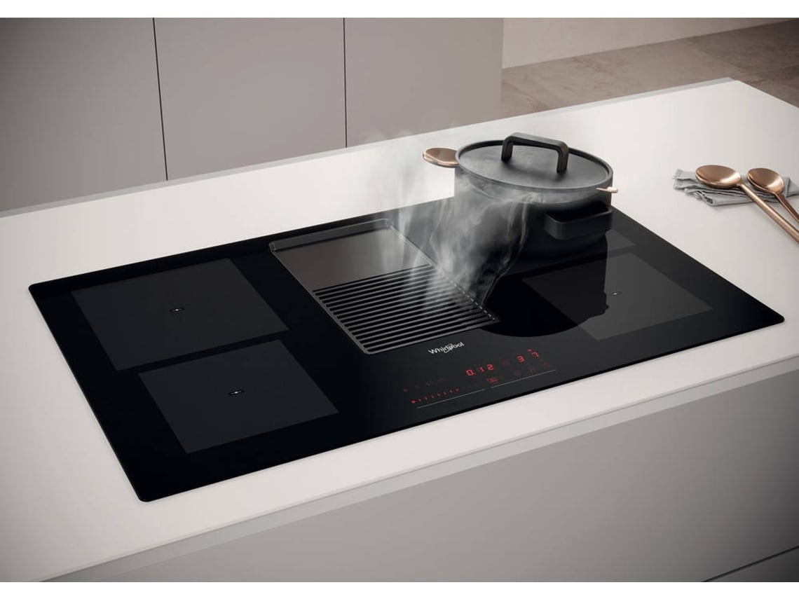 Placa de Indu��o com Exaustor WHIRLPOOL WVH 92 K/1 (El�trica - 83 cm - Preto)