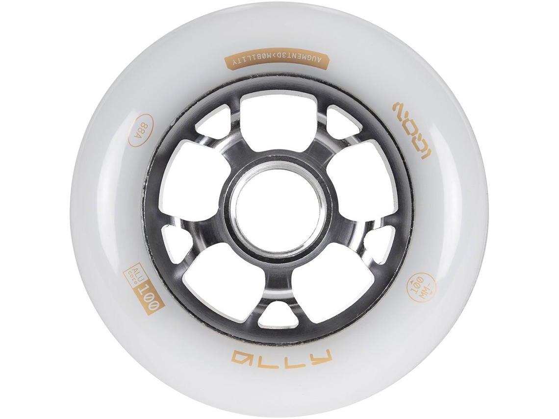 Rodas de Patins Ally White 100 88A 3 Unidades Dourado 100 Mmiqon