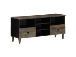 Vidaxl Móvel De Tv 100x33x46 Cm Madeira De Mangueira Maciça Preto