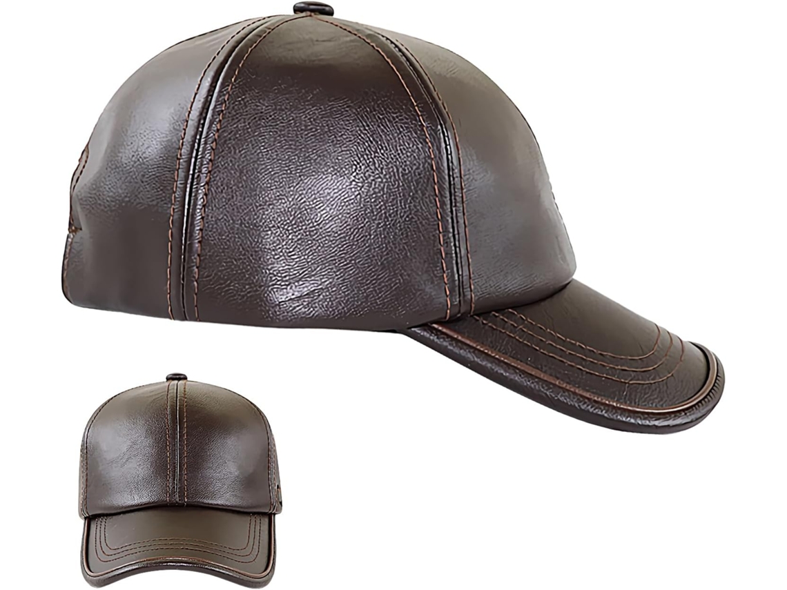 Boné Masculino De Couro Macio E Confortável, Estilo Retrô Unissex, Para Uso Diário E Casual.