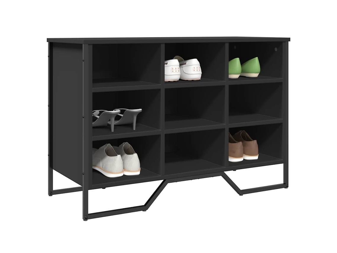 Vidaxl Sapateira 90x38x61,5 Cm Derivados De Madeira Preto