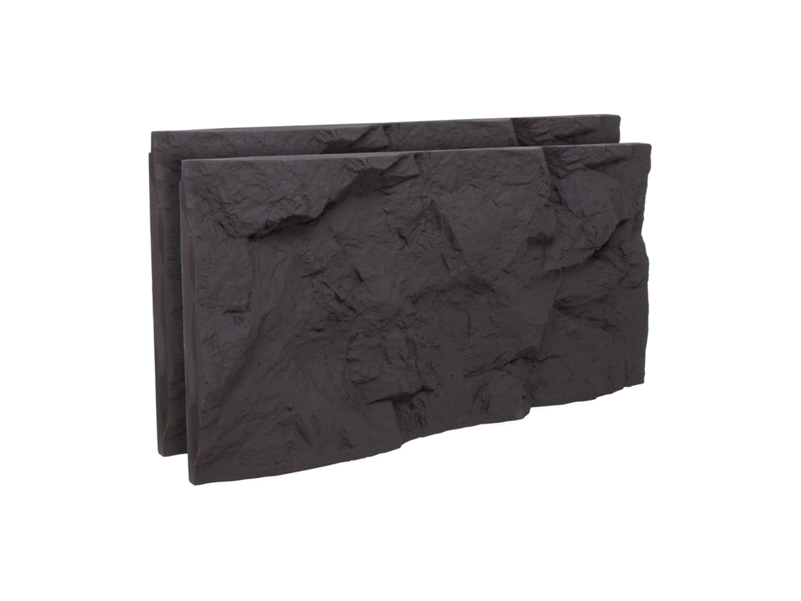 Rushmore Conjunto De 2 Painéis De Parede 3d Decorativos 120x60x9 Cm Efeito Pedra Em Pu Cinzento Antracite Frankystar