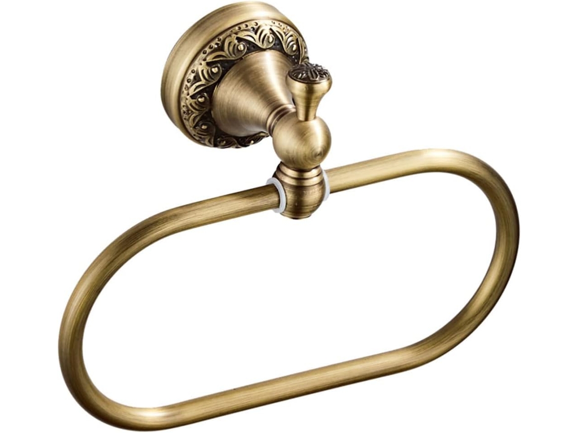 Suporte De Toalhas Oval De Parede Com Argolas, Estilo Cobre.
