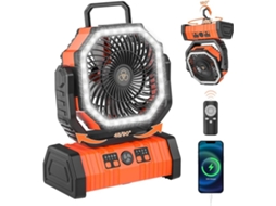 Ventilador camping recarregável 10000mah, oscilação automática CZHHMART (laranja) | CZHHMART