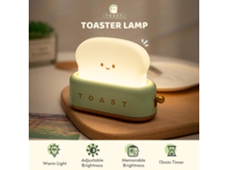 Lâmpada noturna cute torradeira kawaii luz de mesa decorativa para quarto, presente de Natal, crianças | S/MARCA