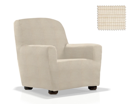 Capa Elástica de Sofá de 1 Lugar Vulcano Marfim — Para Sofá de 1 Lugar | 70-90x80x90cm