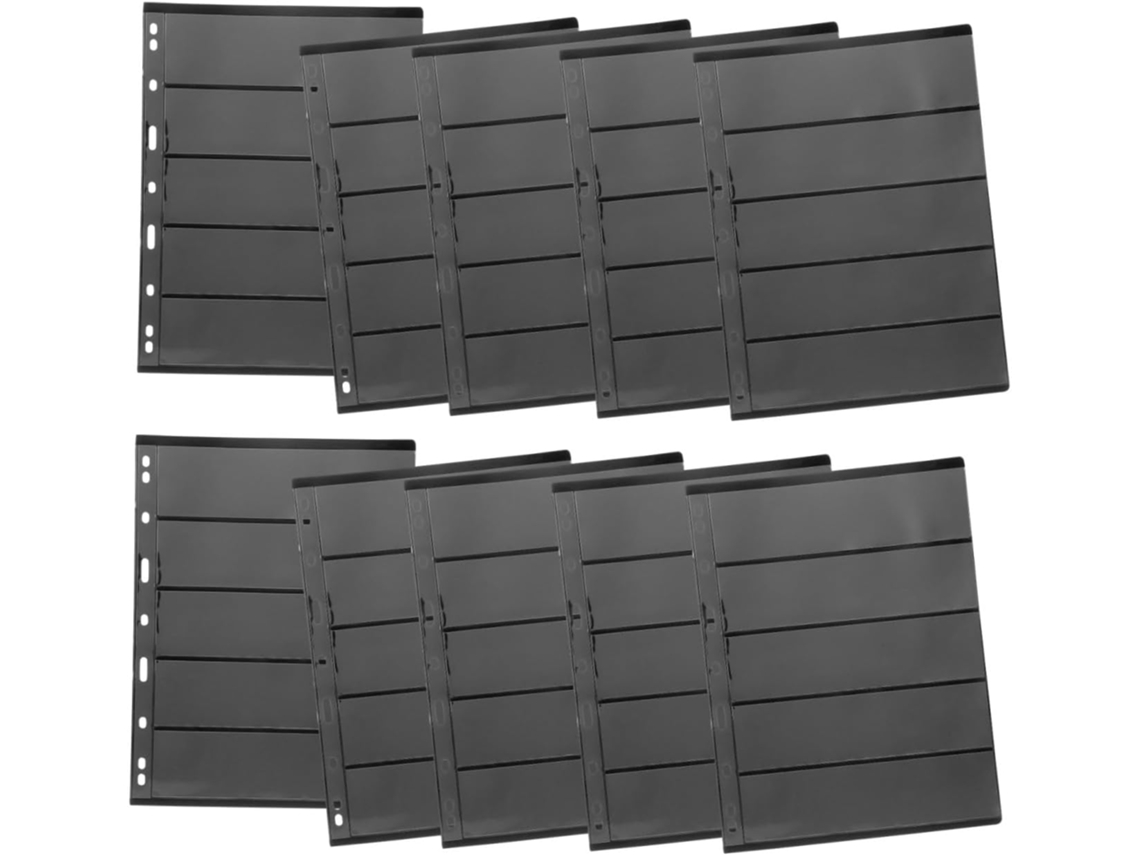 Gatuida Feuilles Mobiles De Rangement De Timbres En Pet Noir Réutilisables 10 Peças Para Organizador Cartes Et