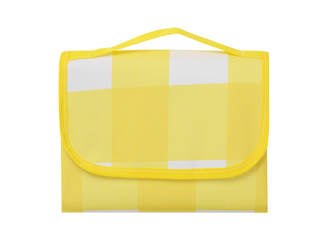 Cobertor de Piquenique Estilo Nórdico Grego Tecido Oxford Dobrável com Alça 150x200cm Amarelo