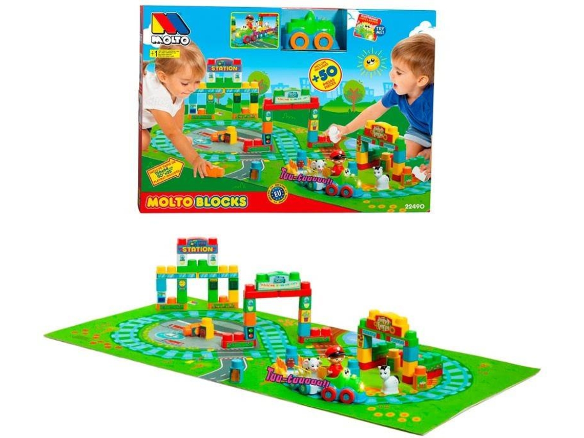 Carrinho MOLTO Molto Blocks Tren + Tapiz (Idade MÃÂÃÂÃÂÃÂ­nima: 3 Anos)