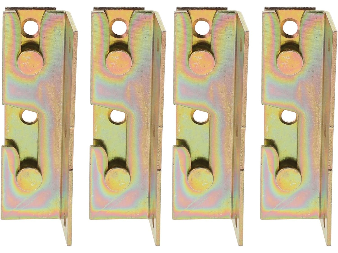 Conjunto De 4 Fixadores Valiclud Para Trilhos Cama, Suportes De Gancho Ferro Duráveis E Versáteis Para Estrutura Cama