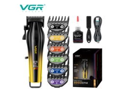 Máquina de Cortar Cabelo Elétrica com Visor Digital Lcd, Recarregável, com Cabeça para Pomada em Cores Degradê MDUG (amarelo)